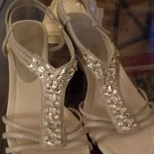 Rhinestone studded cocktail sandals
